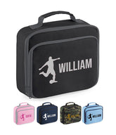 Personalised Lunch Bag Football Boys School Insulated Any Name Kids Snack Box