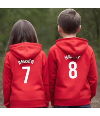 Personalised Wales Style Football Kids Hoodie Kits Customised Printed Name and Number Unisex Hoodies Jumper Top