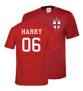 Personalised England Flag Badge Football Shirt Kids with Your Name & Number