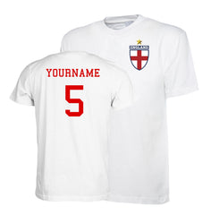 Personalised England Flag Badge Football Shirt Kids with Your Name & Number