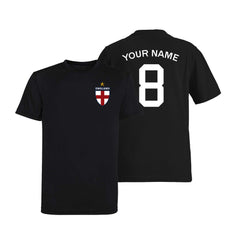 Personalised England Flag Badge Football Shirt Kids Custom Name & Number T-Shirt