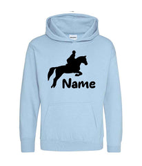 Personalised Glitter Horse Riding Hoodie Girls Boys Hoody Kids Top Jumper