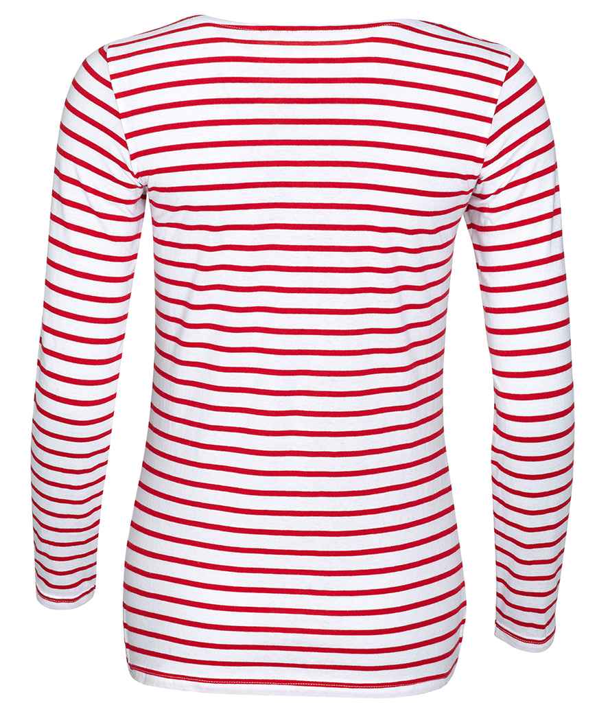 SOLS Ladies Marine Long Sleeve Striped TShirt