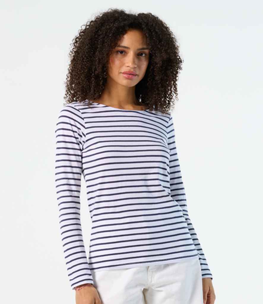 SOLS Ladies Marine Long Sleeve Striped TShirt