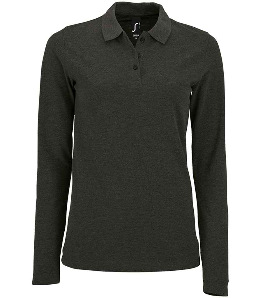 SOLS Ladies Perfect Long Sleeve Piqu Polo Shirt