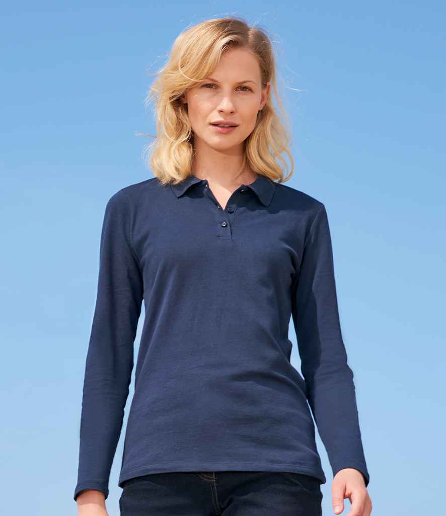 SOLS Ladies Perfect Long Sleeve Piqu Polo Shirt