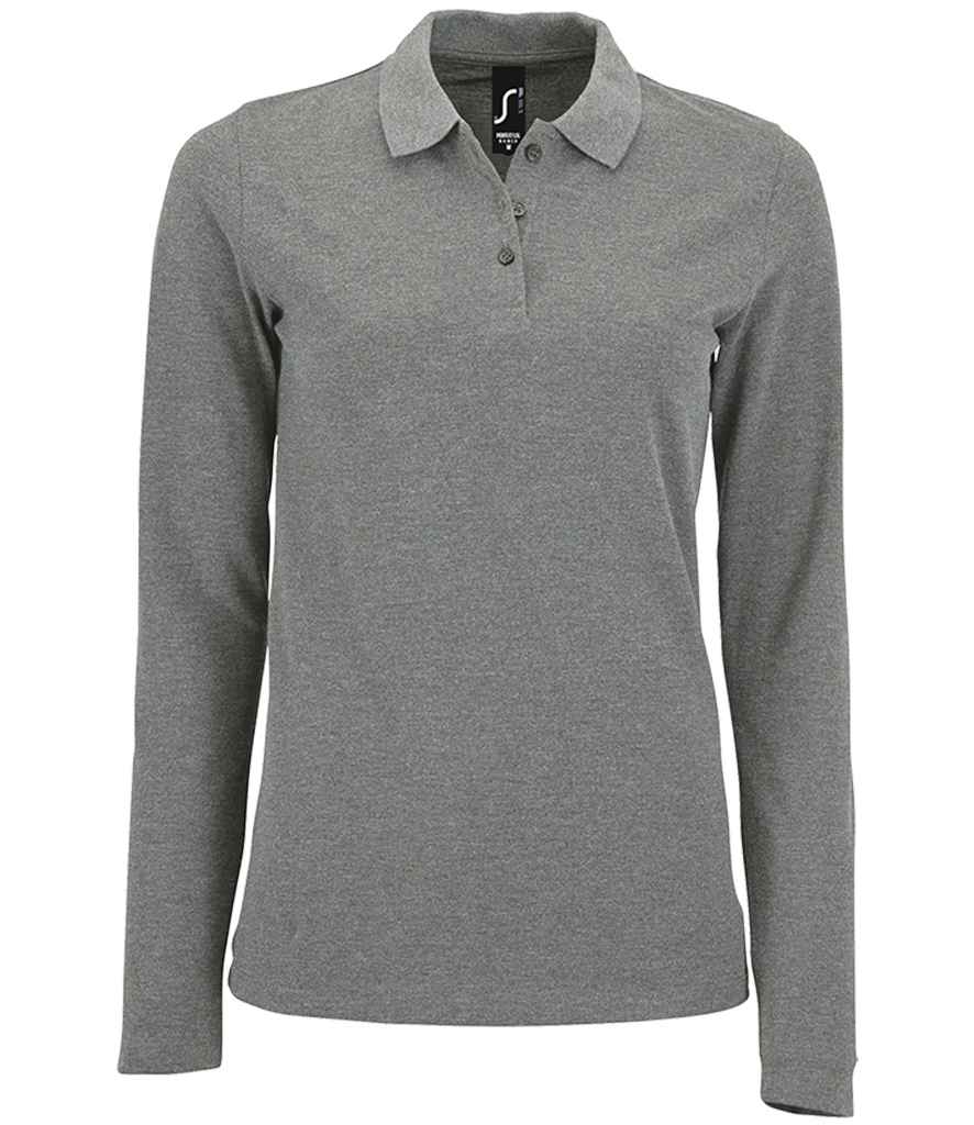 SOLS Ladies Perfect Long Sleeve Piqu Polo Shirt