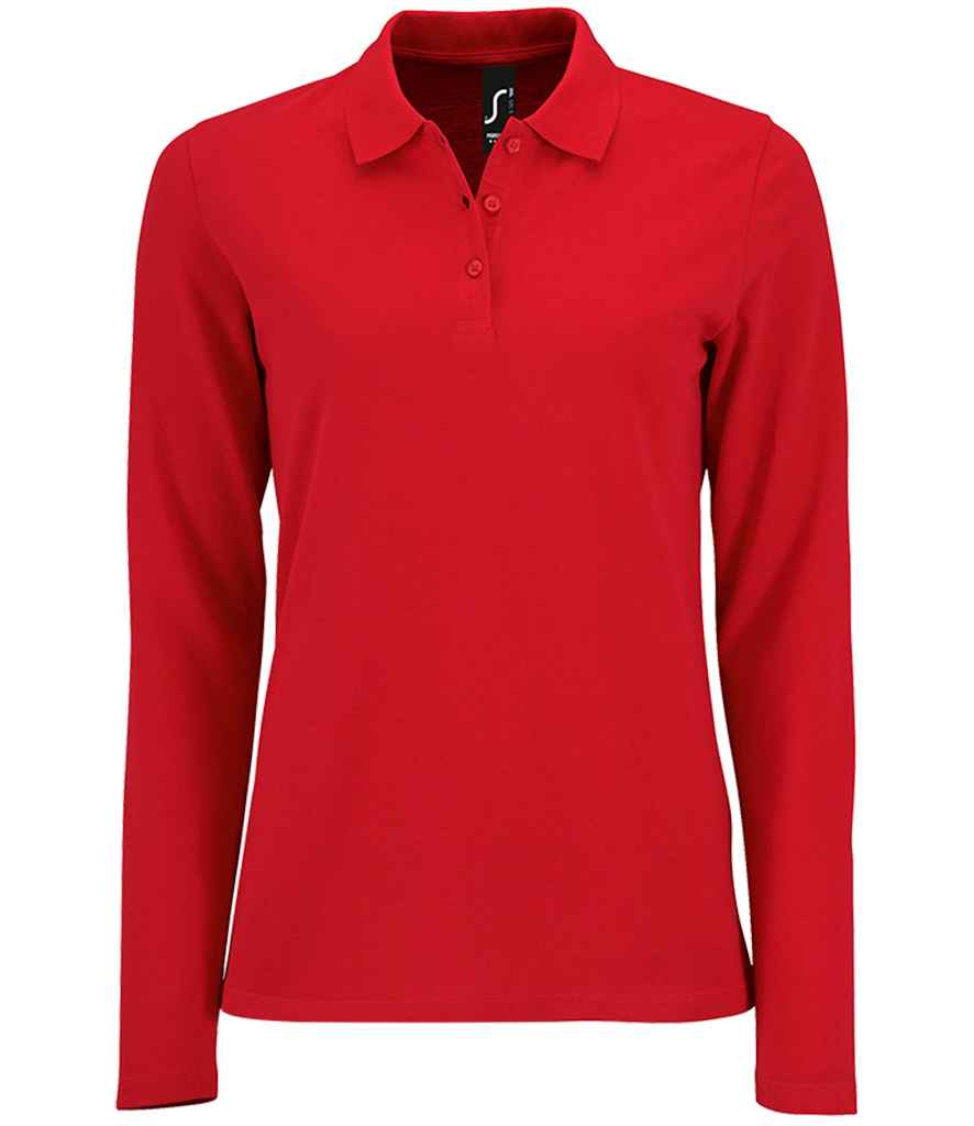 SOLS Ladies Perfect Long Sleeve Piqu Polo Shirt