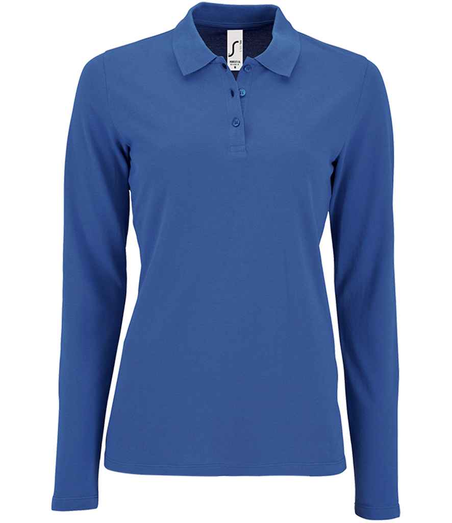 SOLS Ladies Perfect Long Sleeve Piqu Polo Shirt