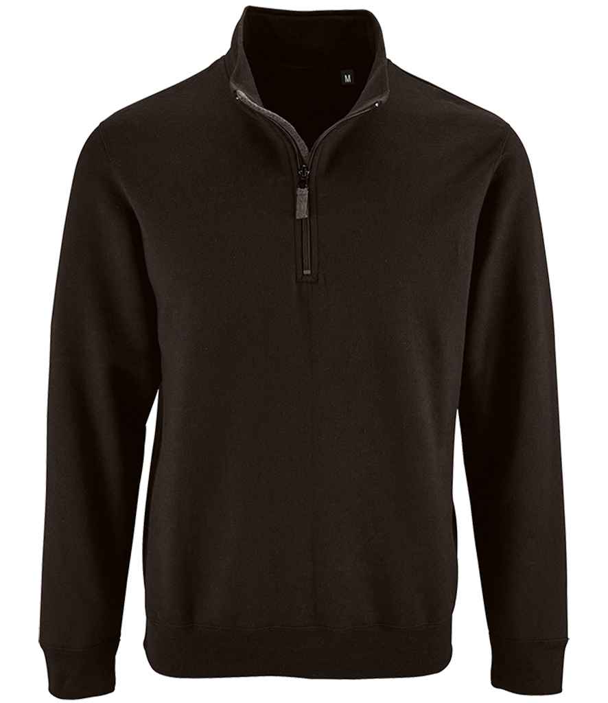 SOLS Stan Contrast Zip Neck Sweatshirt