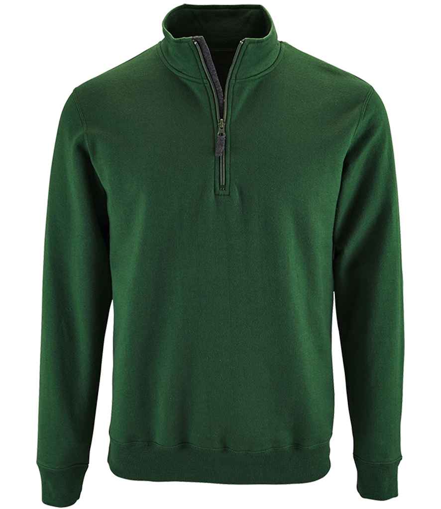 SOLS Stan Contrast Zip Neck Sweatshirt