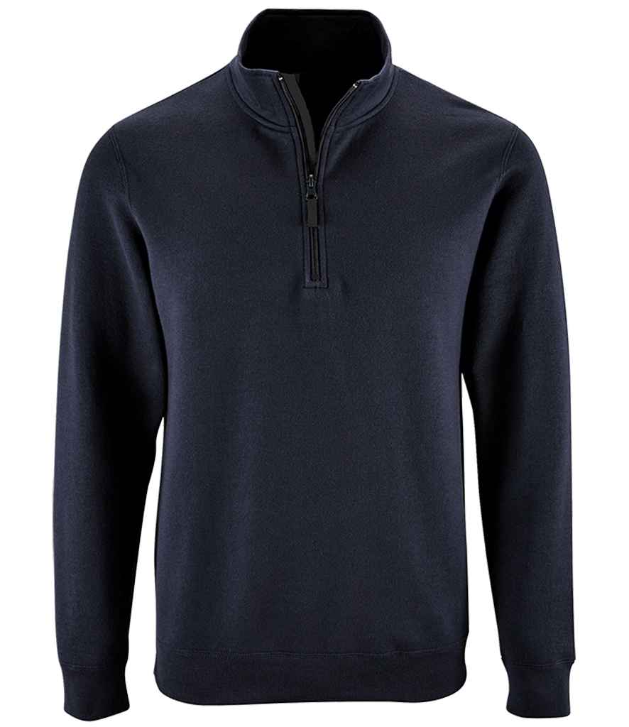 SOLS Stan Contrast Zip Neck Sweatshirt