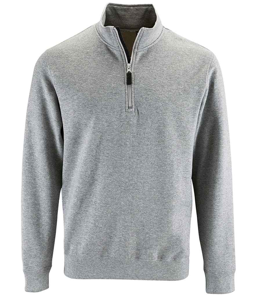 SOLS Stan Contrast Zip Neck Sweatshirt