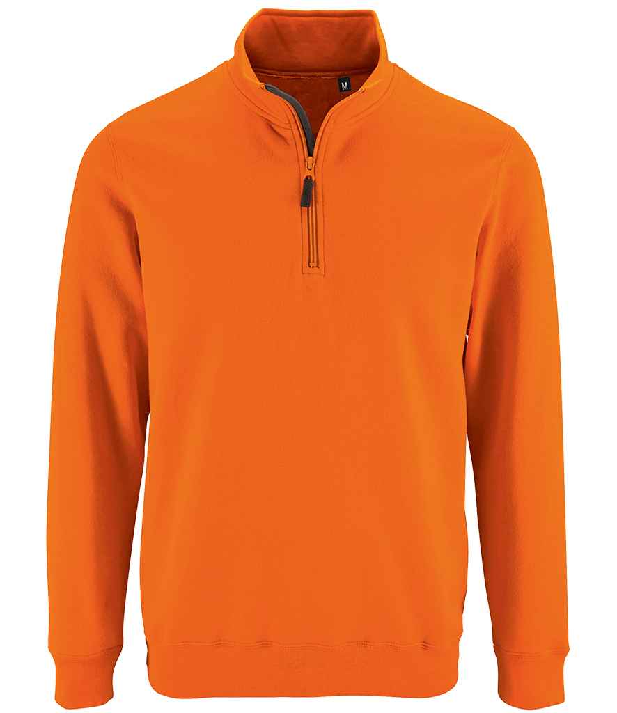 SOLS Stan Contrast Zip Neck Sweatshirt