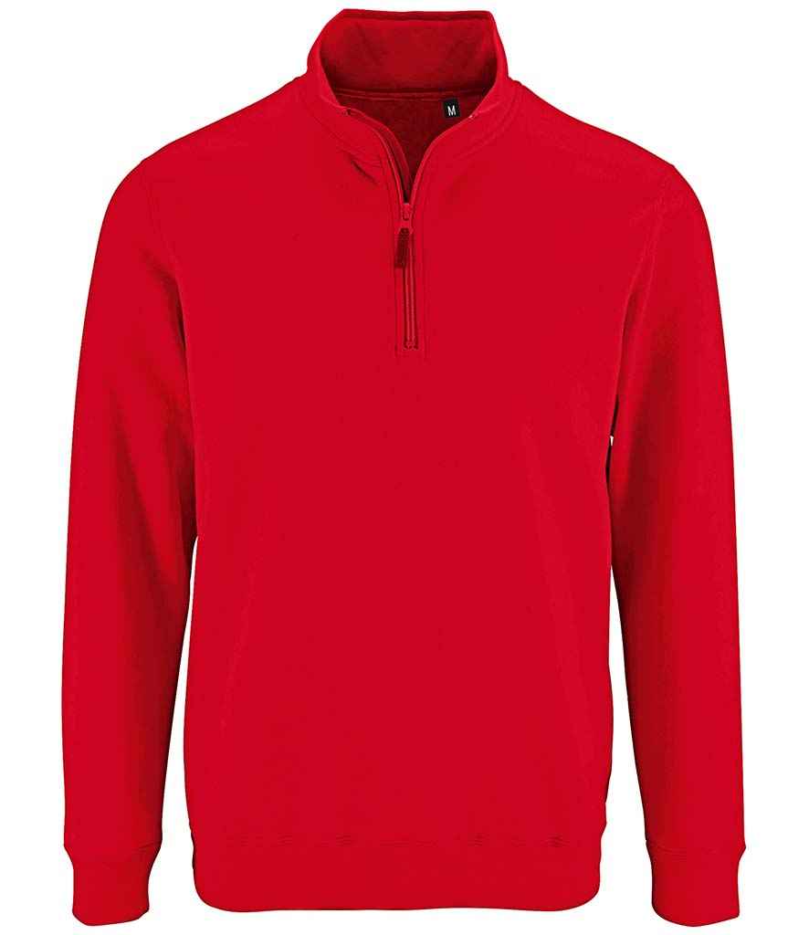 SOLS Stan Contrast Zip Neck Sweatshirt
