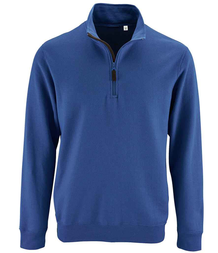 SOLS Stan Contrast Zip Neck Sweatshirt