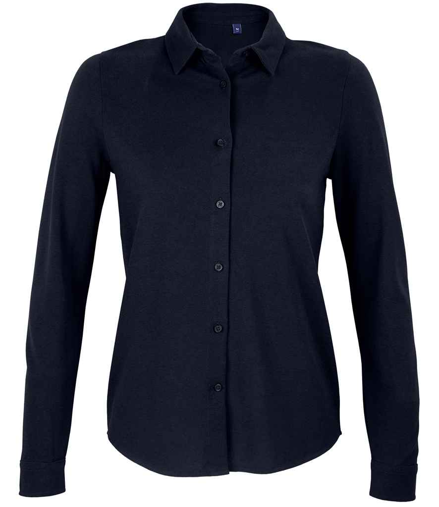 NEOBLU Ladies Basile Organic Cotton Long Sleeve Piqu Shirt