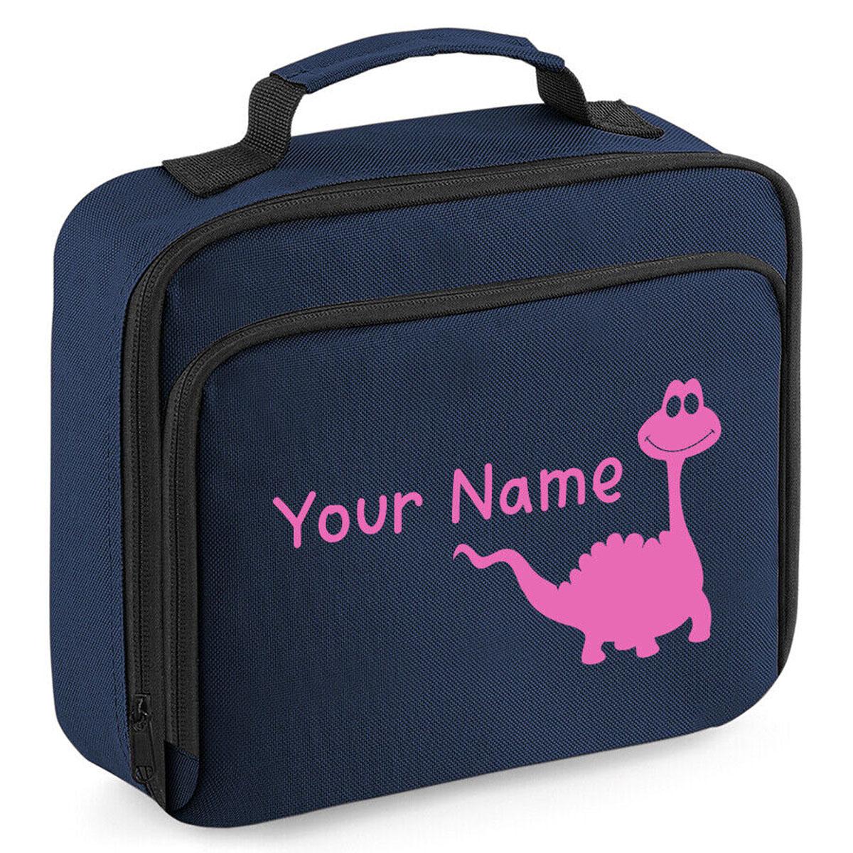Personalised Lunch Bag Boys Dinosaur School Insulated Childrens Snack Box Gif