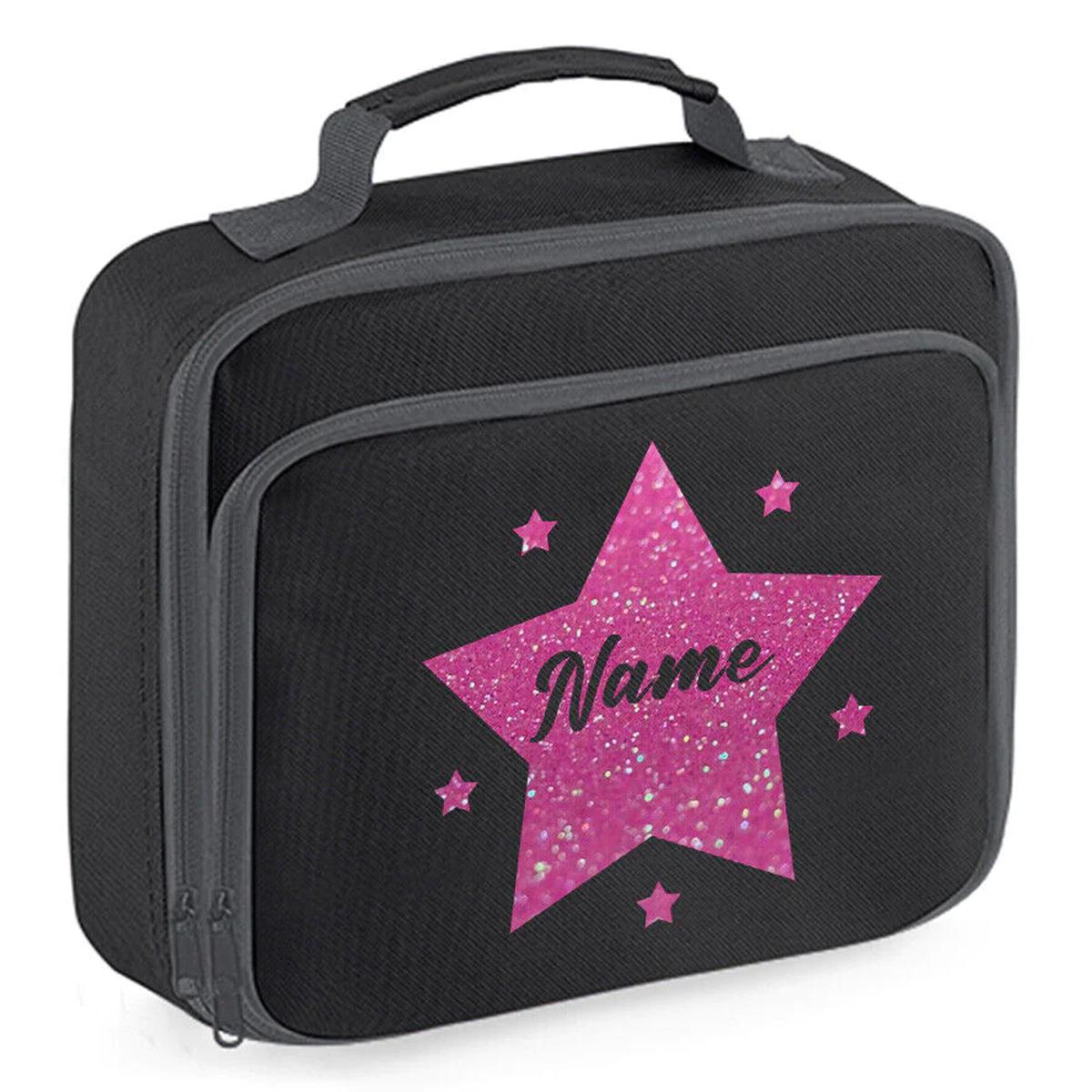 Personalised School Lunch Bag Insulated Snack Box Childrens Star Boys Girls Gift