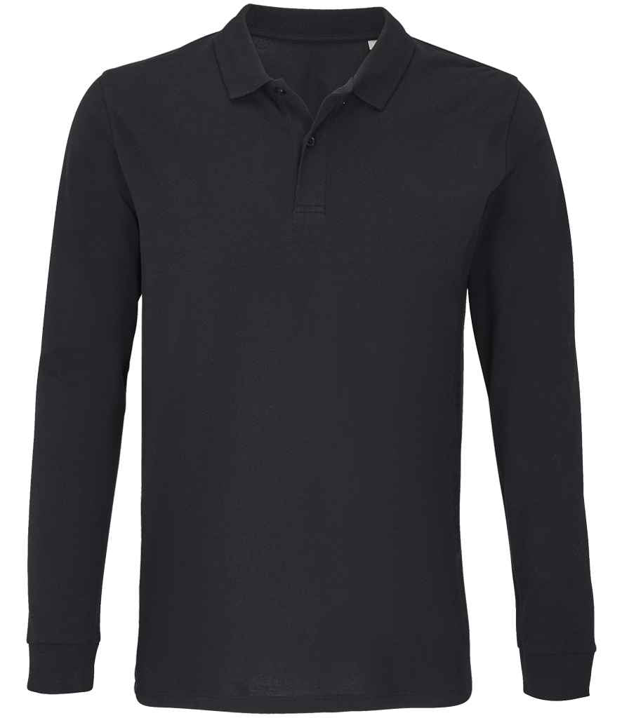 SOLS Unisex Planet Long Sleeve Piqu Polo Shirt