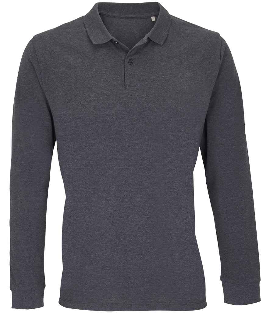 SOLS Unisex Planet Long Sleeve Piqu Polo Shirt