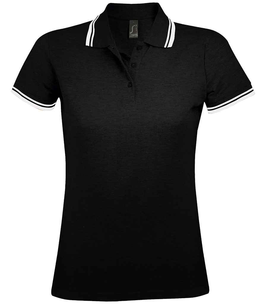 SOLS Ladies Pasadena Tipped Cotton Piqu Polo Shirt