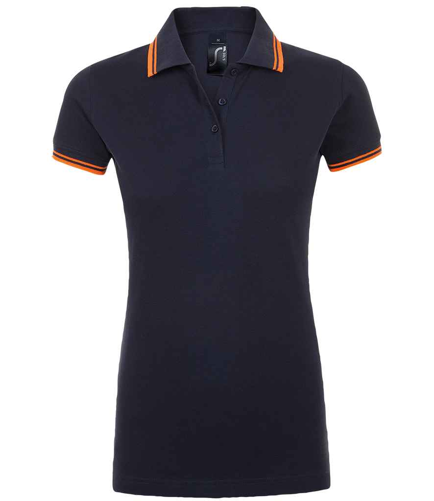 SOLS Ladies Pasadena Tipped Cotton Piqu Polo Shirt