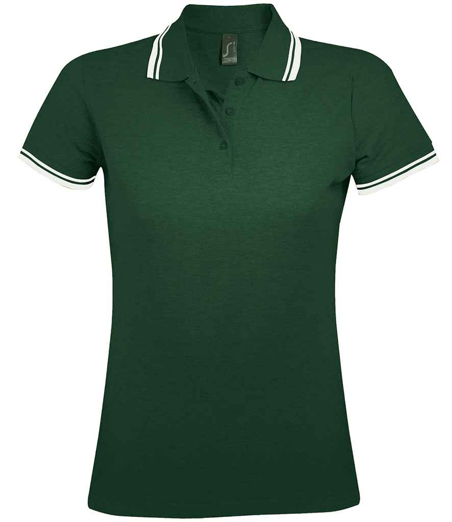 SOLS Ladies Pasadena Tipped Cotton Piqu Polo Shirt
