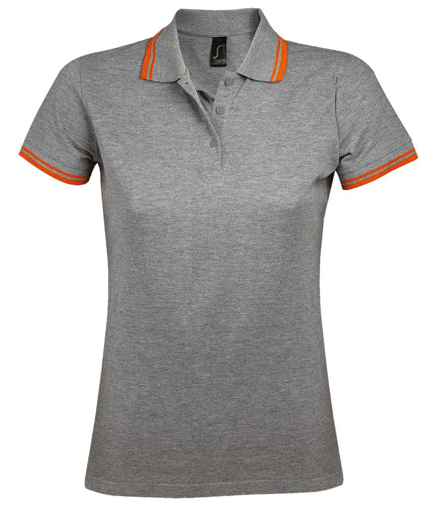 SOLS Ladies Pasadena Tipped Cotton Piqu Polo Shirt
