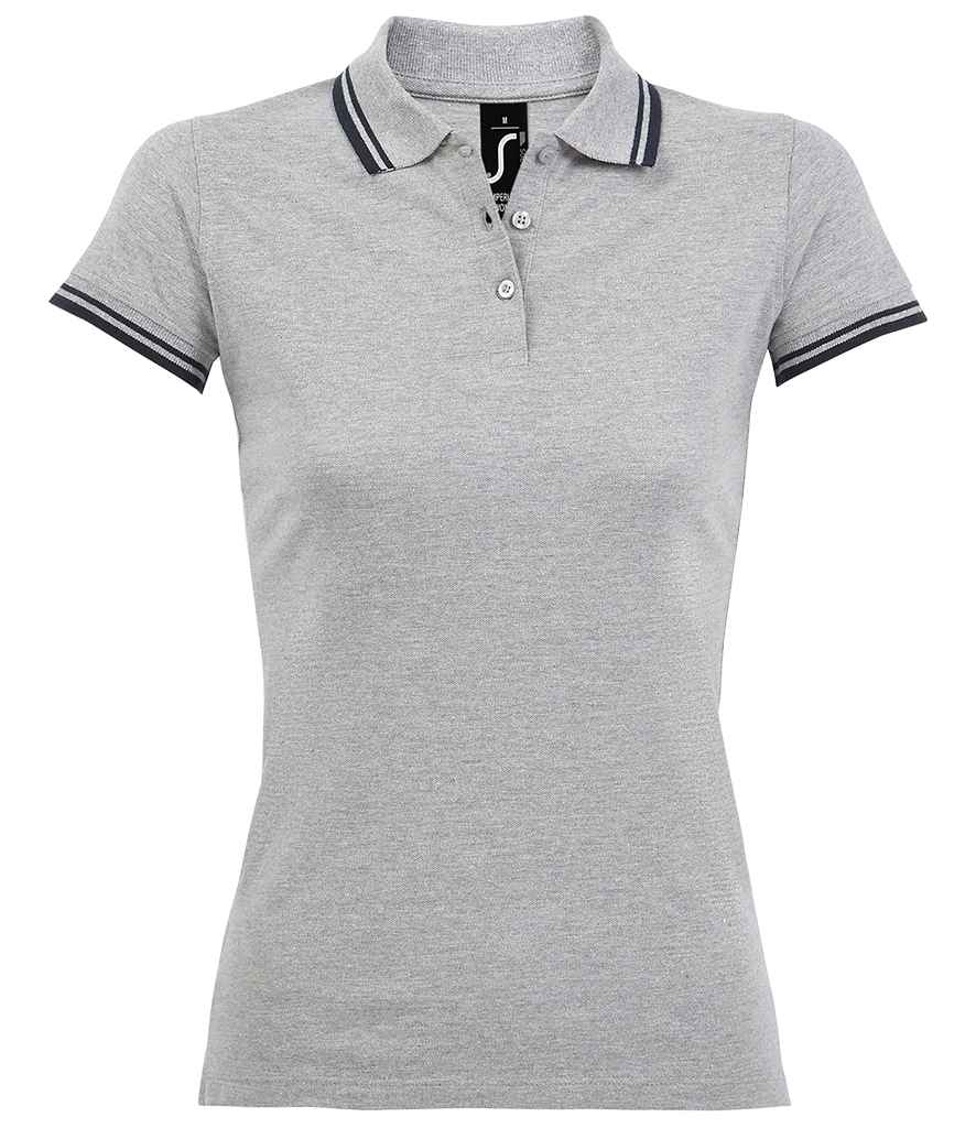 SOLS Ladies Pasadena Tipped Cotton Piqu Polo Shirt