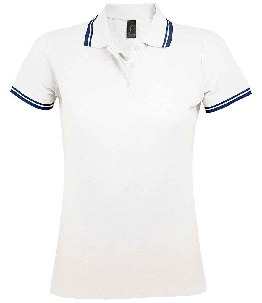 SOLS Ladies Pasadena Tipped Cotton Piqu Polo Shirt