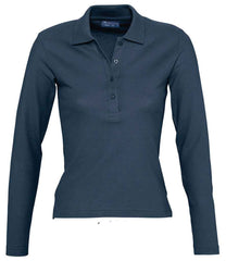 SOLS Ladies Podium Long Sleeve Cotton Piqu Polo Shirt