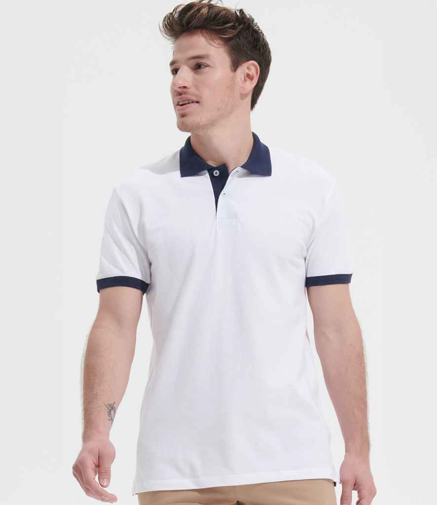 SOLS Prince Contrast Cotton Piqu Polo Shirt