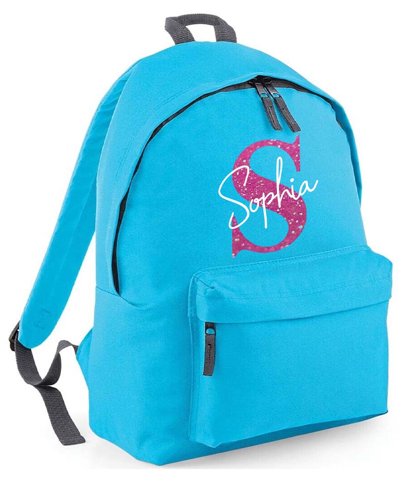 Personalised School Backpack Bag Any Name Text Kids PE Kit Girls Boys Gift