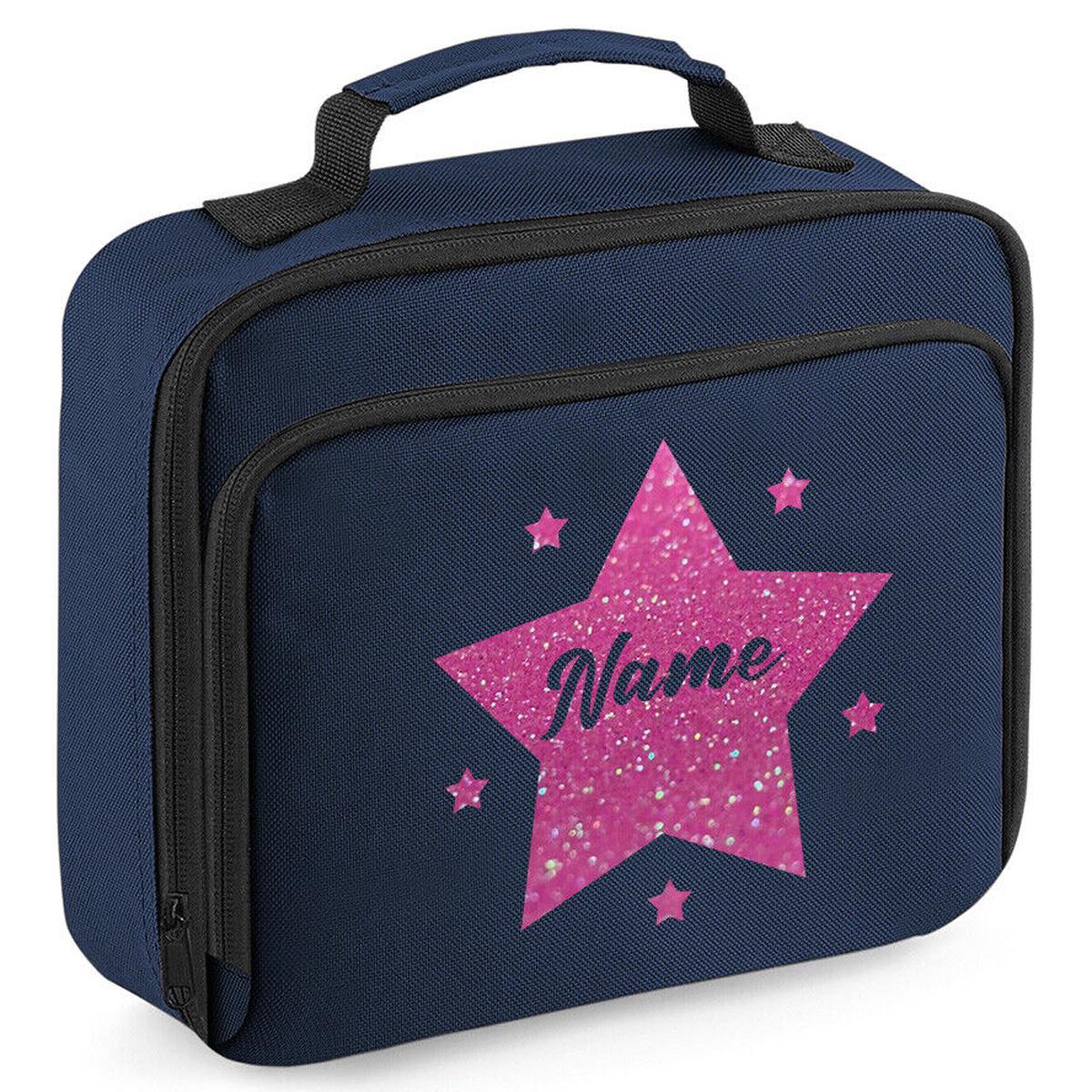 Personalised School Lunch Bag Insulated Snack Box Childrens Star Boys Girls Gift