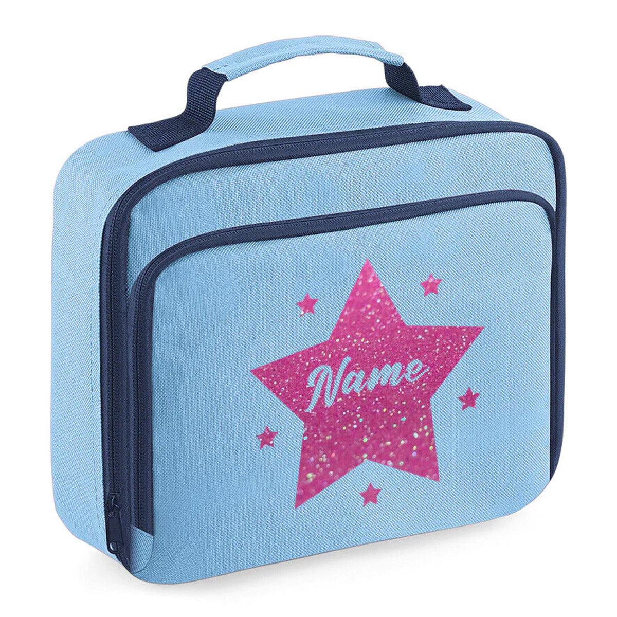 Personalised School Lunch Bag Insulated Snack Box Childrens Star Boys Girls Gift