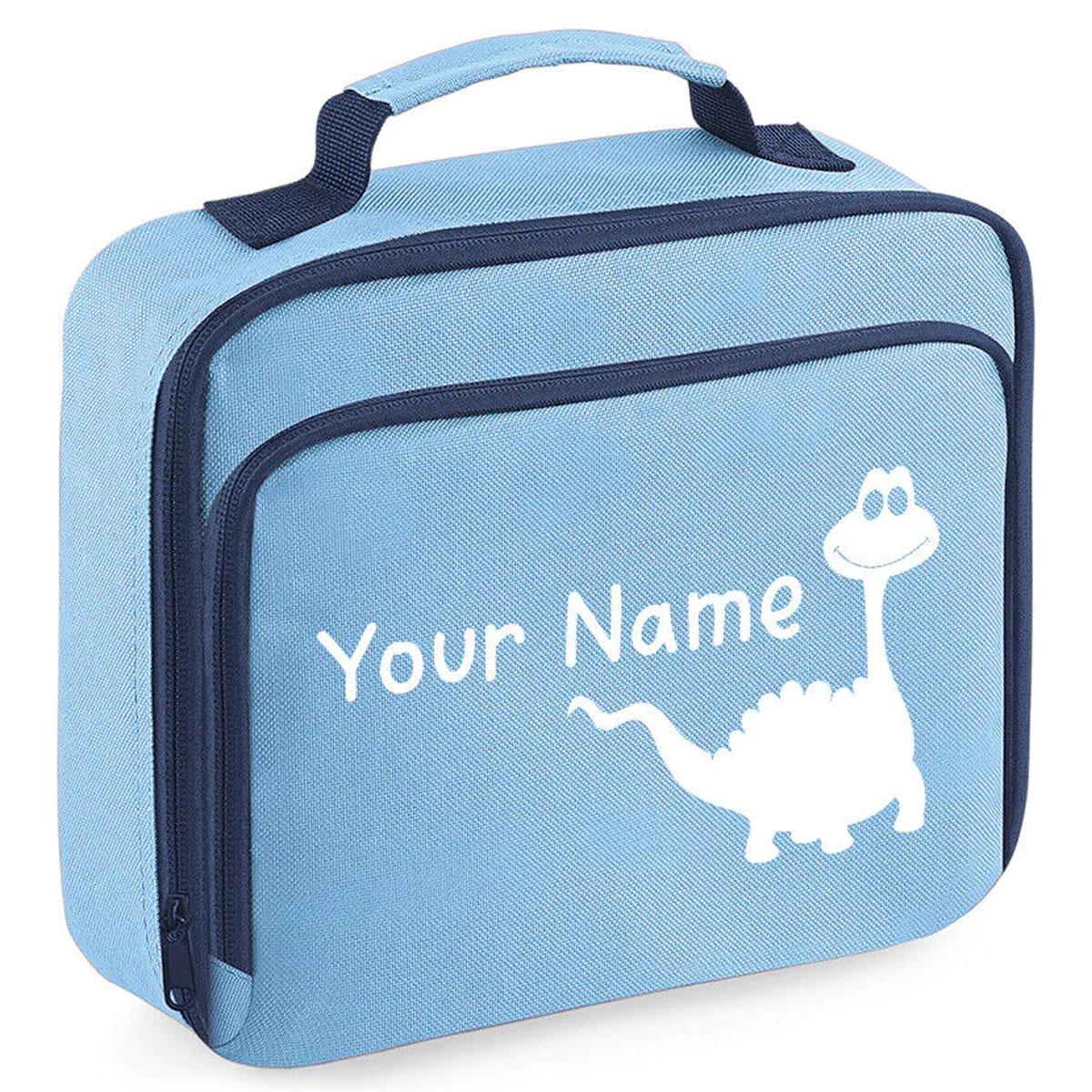 Personalised Lunch Bag Boys Dinosaur School Insulated Childrens Snack Box Gif