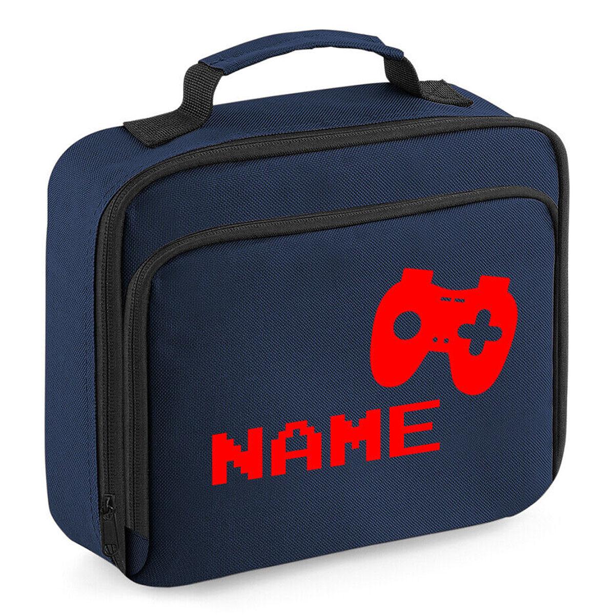 Personalised Gamer Lunch Bag Kids Boys School Insulated Childrens Snack Box