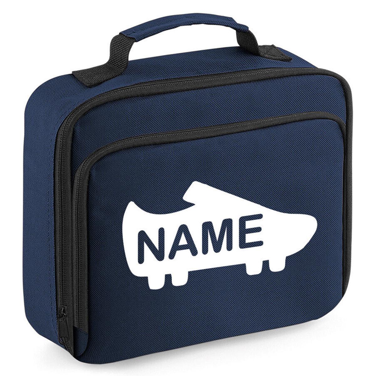 Personalised School Lunch Bag Football Insulated Snack Box Boys Girls Kids Gift