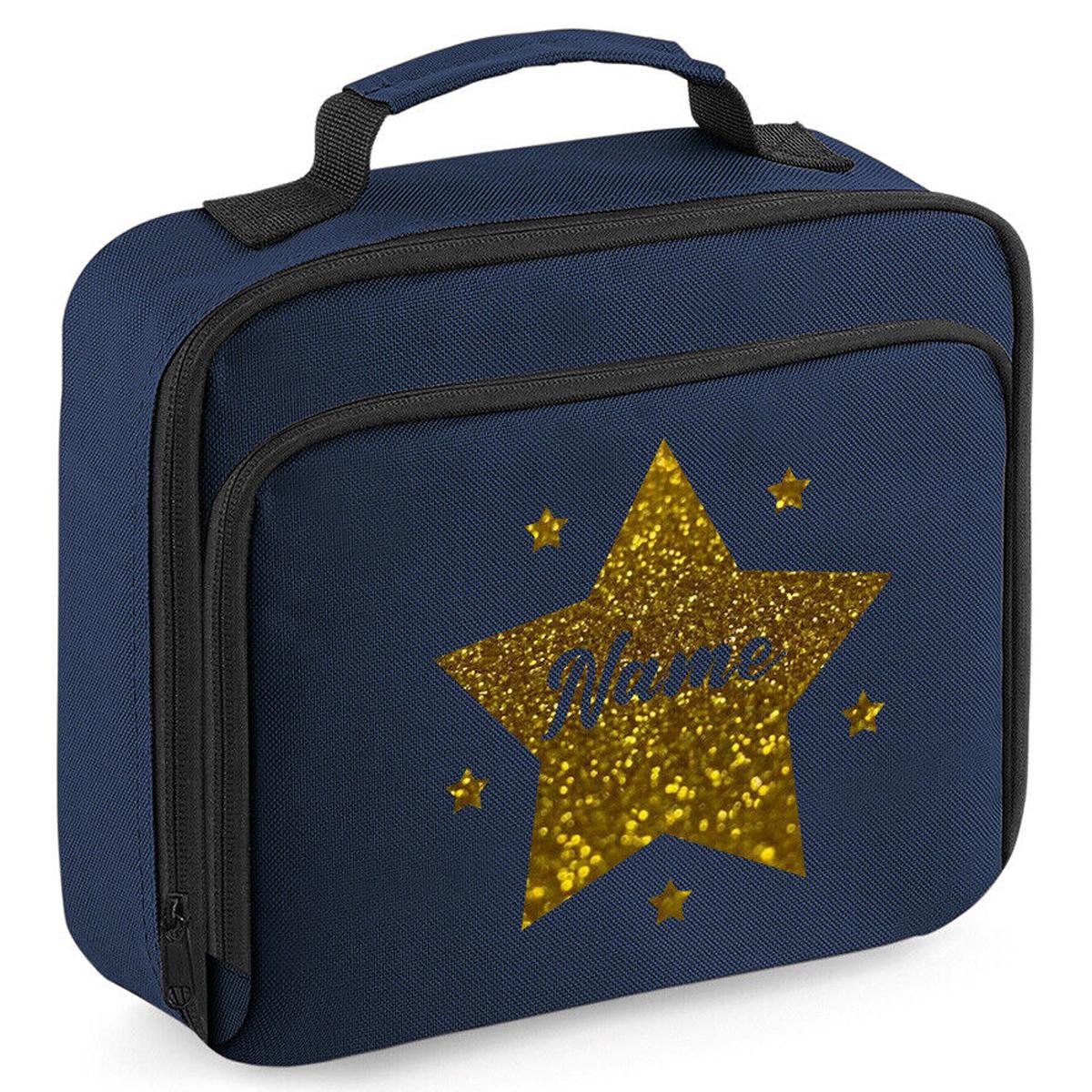 Personalised School Lunch Bag Insulated Snack Box Childrens Star Boys Girls Gift