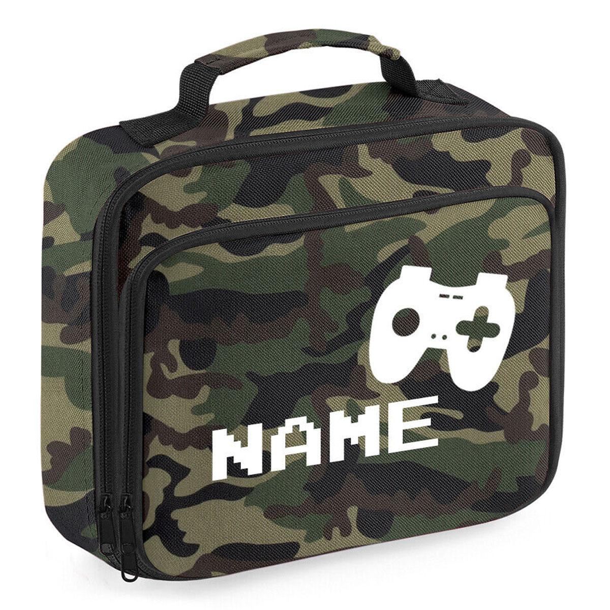 Personalised Gamer Lunch Bag Kids Boys School Insulated Childrens Snack Box