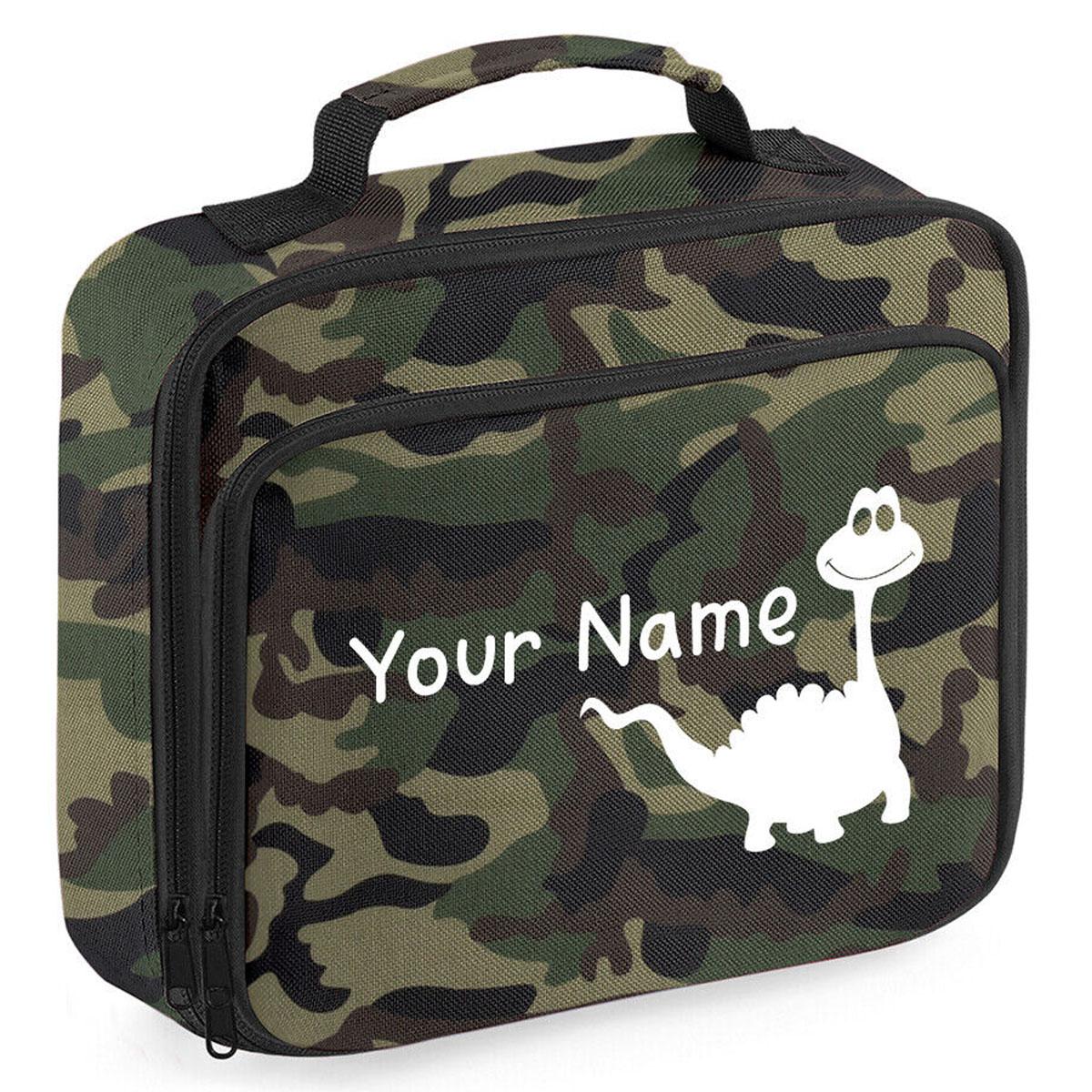 Personalised Lunch Bag Boys Dinosaur School Insulated Childrens Snack Box Gif