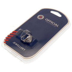 Rangers FC Silver Plated Crest Ring Medium