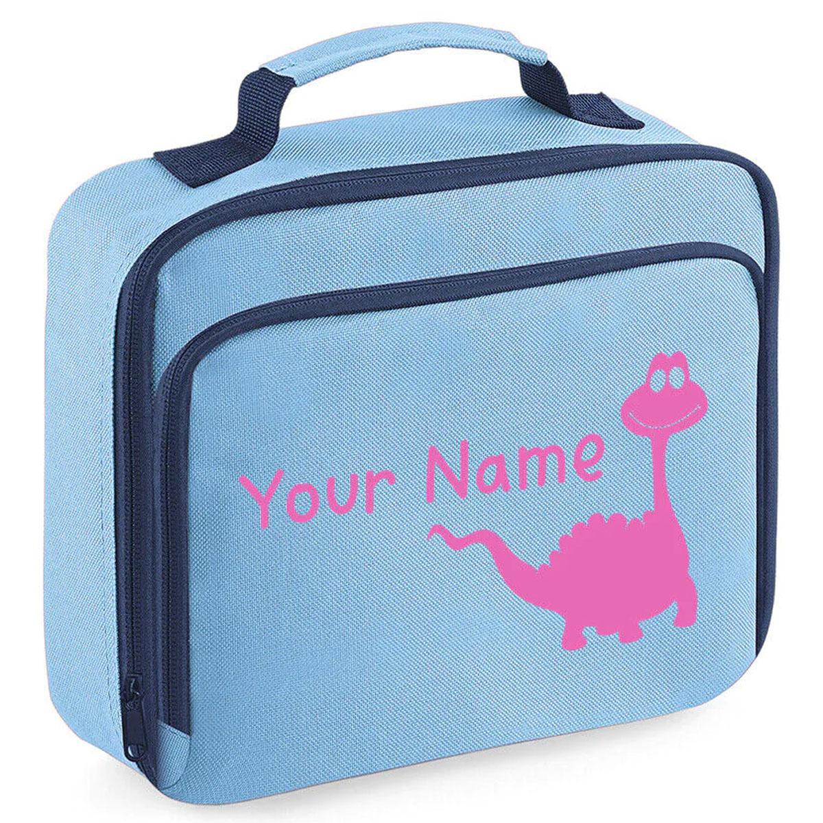 Personalised Lunch Bag Boys Dinosaur School Insulated Childrens Snack Box Gif