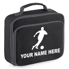 Personalised Lunch Bag Football Boys School Insulated Any Name Kids Snack Box