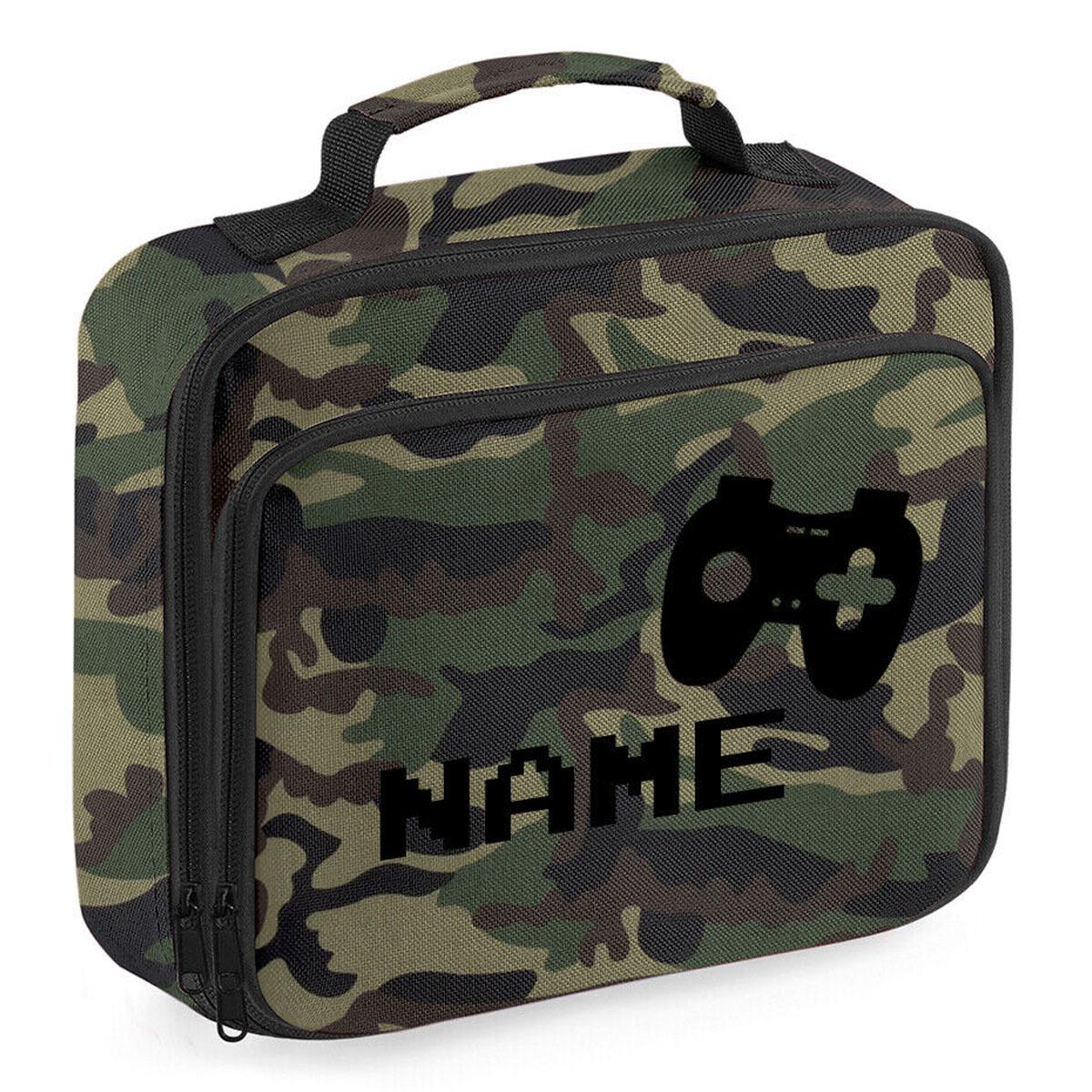 Personalised Gamer Lunch Bag Kids Boys School Insulated Childrens Snack Box