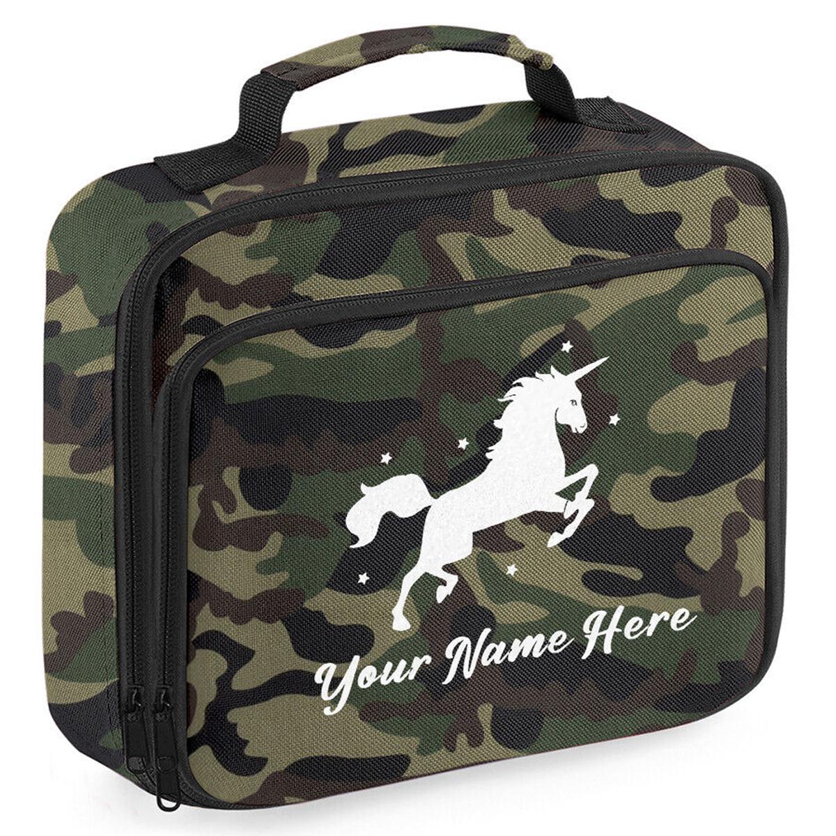 Personalised Unicorn Lunch Bag School Glitter Childrens Insulated Dinner Box