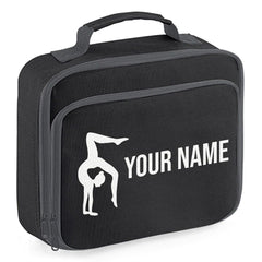 Girls Personalised Glitter Gymnastics School Lunch Bag Kids Dance Insulated Box