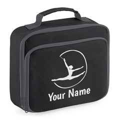 Girls Personalised Glitter Gymnastics School Lunch Bag Kids Dance Insulated Box
