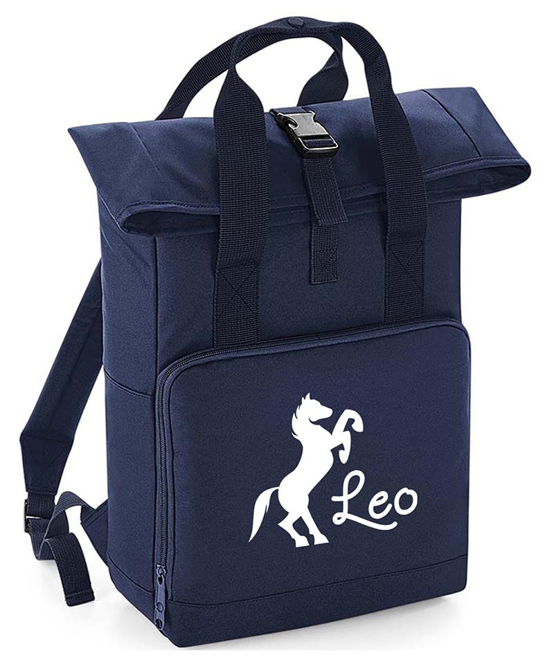 Personalised  Equestrian Backpack with Your Name Twin Handle Roll-Top Backpack